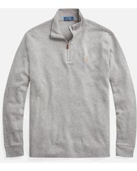 Polo Ralph Lauren Half Zip Estate Rib Sweater - Grey