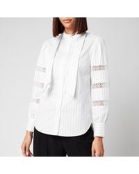 See By Chloé Stripe Cotton Poplin Shirt - White