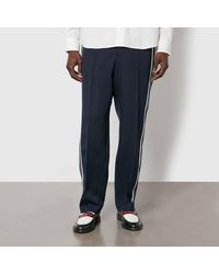 Ami Paris - Striped Wool Wide-leg Trousers - Lyst