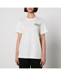Ganni - Love Club Printed Organic Cotton-Jersey T-Shirt - Lyst
