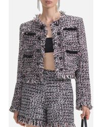 Self-Portrait - Fringed Bouclé Blazer Jacket - Lyst