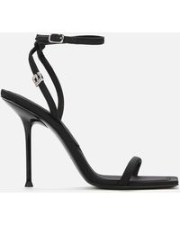 Alexander Wang Julie Leather Barely There Heeled Sandals - Black