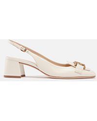 Tod's - Leather Heeled Slingback Shoes - Lyst