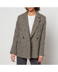 Anine Bing - Kaia Houndstooth Woven Oversized Blazer - Lyst