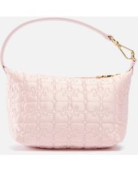 Ganni - Butterfly Small Quilted Satin Pouch Bag - Lyst