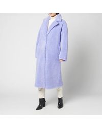 Stand Studio Maria Faux Fur Teddy Coat - Blue