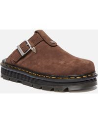 Dr. Martens - Zebzag Faux Fur-Lined Suede Mules - Lyst