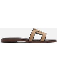 Tod's - Tod’S Suede Flat Sandals - Lyst