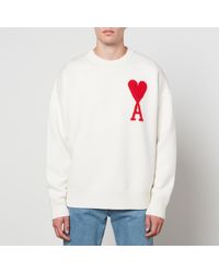 AMI De Coeur Intarsia Virgin Wool Sweater - White