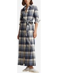 Polo Ralph Lauren - Polo Stephanie Plaid Cotton Twill Maxi Shirt Dress - Lyst