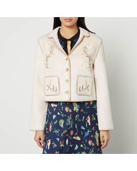 RIXO London - Sunday Floral-Embroidered Fleece Jacket - Lyst