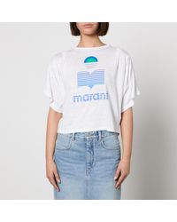 Isabel Marant - Kyanza Logo-Print Linen T-Shirt - Lyst