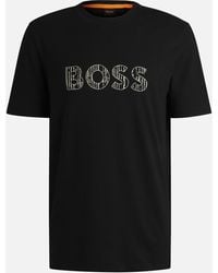 BOSS - Te_Logotexture Cotton-Jersey T-Shirt - Lyst