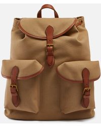 Polo Ralph Lauren Heritage Leather-trim Canvas Backpack - Brown