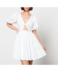 ROTATE BIRGER CHRISTENSEN - Cotton-Blend Poplin Mini Dress - Lyst