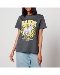 Ganni - Basic Bee Organic Cotton Jersey T-Shirt - Lyst