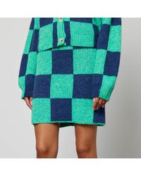 Stine Goya - Andria Checked Intarsia-Knit Mini Skirt - Lyst