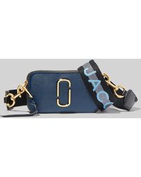Marc Jacobs Ladies Blue Leather Stripe Snapshot Cross-body Bag