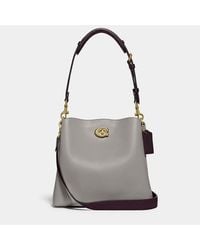 COACH Willow Leather Bucket Bag - Grey