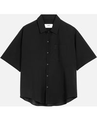 Ami Paris - Camp Collar Cotton-Crepe Shirt - Lyst