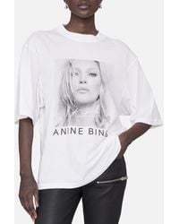 Anine Bing - Avi Kate Moss Graphic Cotton T-Shirt - Lyst