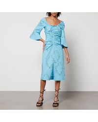 Ganni - X Coggles Floral-Print Organic Cotton Midi Dress - Lyst
