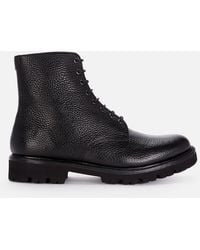 Grenson Hadley Grained Leather Lace Up Boots - Black