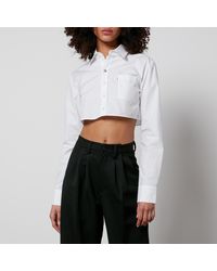 Coperni - Cropped Cotton-Poplin Shirt - Lyst