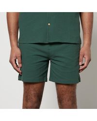 Percival - Pleated Cotton-Blend Seersucker Shorts - Lyst