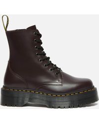 Dr. Martens Jadon Smooth Leather 8-eye Boots - Red