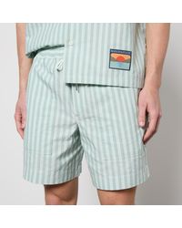 Maison Kitsuné - Casual Striped Cotton Board Shorts - Lyst