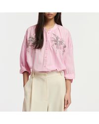 Essentiel Antwerp - Fergana Embellished Cotton-Poplin Shirt - Lyst