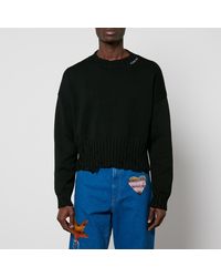 Marni - Logo-Embroidered Distressed Cotton Jumper - Lyst