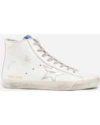 Golden Goose - Francy Distressed Leather And Suede High-Top Trainers - Lyst