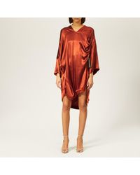 Vivienne Westwood Asymmetrical Ruched Dress Orange