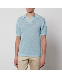 NN07 - Ryan Knitted Cotton-Blend Crocheted Polo Shirt - Lyst