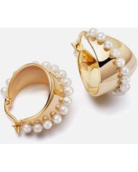 Daisy London - X Shrimps Midi Pearl 18-karat Gold-plated Sterling Silver Earrings - Lyst