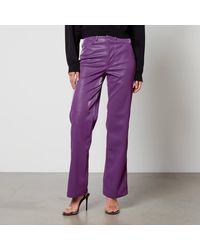 ROTATE BIRGER CHRISTENSEN - Faux Leather Straight-Leg Trousers - Lyst