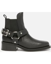 Ganni - Low Cut Leather Chelsea Boots - Lyst