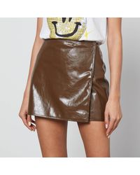 Ganni - Patent Faux Leather Mini Skirt - Lyst