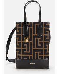 Balmain Shopping Bag Monogram Jacquard - Black