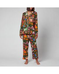 Karen Mabon Fashion Cats Pyjama Set - Green
