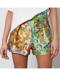 ALÉMAIS - Dreamer Floral-Print Recycled Satin-Twill Shorts - Lyst