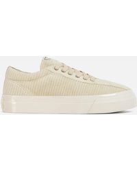 Stepney Workers Club Mens's Dellow Grand Cord Low Top Trainers - White