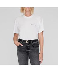 Anine Bing - Walker Lyrics Cotton-Jersey T-Shirt - Lyst
