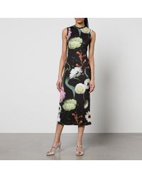 Stine Goya - Danya Floral-Print Jersey Midi Dress - Lyst