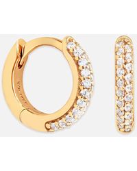 Astrid & Miyu - Pave 18-karat Gold-plated Huggie Earrings - Lyst