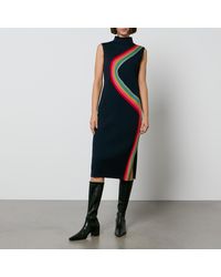 PS by Paul Smith - Swirl Wool And Cotton-blend Dress - Lyst