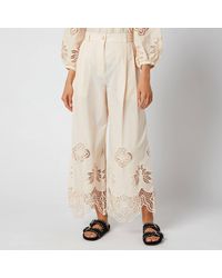 See By Chloé Cotton Voile & Guipure Trousers - White