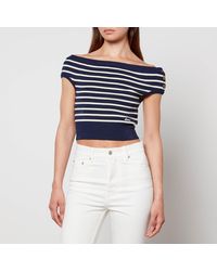 Ami Paris - Ami Sailor Stripe Off The Shoulder Top - Lyst